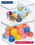 Mdesign Set Of 2 Storage Boxes With Lids - Stackable Plastic For. Fixed Price $58.41.