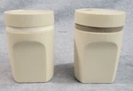 Vintage Tupperware Salt & Pepper Shakers Almond 1471-1 1471-5. Fixed Price $14.45.