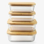 Glass Food Storage Containers With Bamboo Lids (4 Pack 2X35OZ & 2X51OZ) Meal. Fixed Price $67.60.
