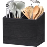 Wooden Kitchen Utensil Caddy With 2 Compartments, Rustic Holder For K.... Fixed Price $29.13.