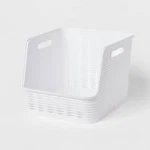 Wave Open Front Bin White - Brightroom: Stackable, 21 Volume, 13 Inch. Fixed Price $15.60.
