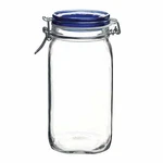 Bormioli Rocco Fido 50.75 Oz Food Jar W/ Metal Clamp And Rubber Gasket, Blue Top. Fixed Price $19.99.