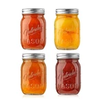 Nutrichef (4) Glass Mason Jars W/ Regular Lids & Bands, Diy Magnetic Spice. Fixed Price $19.99.