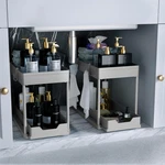 Dekava Under Sink Organizer 2 Pack, Tier Sliding Cabinet Basket, Grey. Fixed Price $36.80.