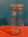 Vtg 3 Ltr Leparfait Super Clear Glass Jar Wire Bale Clasp Storage/canning/decor. Fixed Price $29.99.