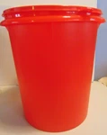 Vintage Tupperware Gallon 9-QUART Red Canister #255G-2 & Lid #1203-5. Fixed Price $27.00.