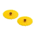 Charles Viancin - Set Of 2 Sunflower 4 Silicone Drink Covers Airtight Seal.... Fixed Price $19.43.