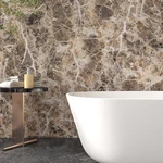 Jsevem 24"X354" Brown White Marble Peel & Stick Wallpaper Waterproof Vinyl. Fixed Price $60.70.