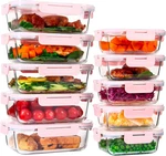Umeied 10 Pack Glass Food Storage Containers With Leak Proof Lids, Airtigh. Fixed Price $51.75.