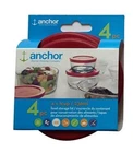 Anchor Hocking Replacement 1 Cup / 236 Ml, Set Of 4 Lids, Red Round. Fixed Price $24.99.