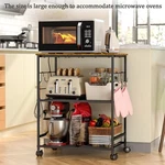 Threehio Rolling Kitchen Microwave Cart, Standard Without Power Outlet, Brown. Fixed Price $74.83.