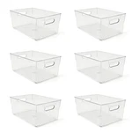 Jsmnquin Pack Thick Clear Stackable Storage Bins, 11"L X 8"W 6"H,. Fixed Price $34.10.