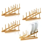 Tie-dailynec 4 Pcs Wooden Dish Drying Rack Bamboo Plate Stand Kitch.... Fixed Price $29.86.