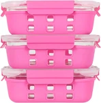 Ecoberi 4.5 Cup Glass Meal Prep Containers With Lids & Silicone Sleeves, 3-PACK. Fixed Price $53.59.