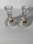 Candle Holder Glass Kitchen Decor Dinning Wedding Gift Gold Accent Set Of 2. Fixed Price $20.49.