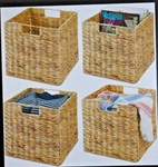 Mdesign Natural Woven Hyacinth Cube Bin Basket With Handles Pack Of 4. Fixed Price $30.79.