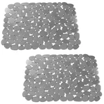 Kitchen Sink Protector Mats, Adjustable Pebble, Grey. Fixed Price $27.30.