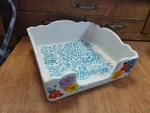 The Pioneer Woman Flea Market Floral Square 7.5" Ceramic Napkin Box Holder. Fixed Price $10.00.