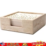 Natural Travertine Napkin Holder Chic Stone Table Organizer Home Decor Accessory. Fixed Price $45.69.
