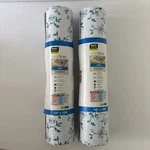 Smart Design Bonded Grip Shelf Liner Lot Of - 12" X 10 Ft. White Blue Flowers. Fixed Price $24.00.