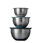 Thyme & Table 6-PIECE Nesting Mixing Bowl Set With Easy Grip Transparent Lids. Fixed Price $43.58.