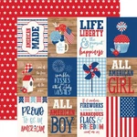 Echo Park Paper 12" Designs Sided Stars 3X4 Journaling Cards Red White Blue. Fixed Price $17.99.