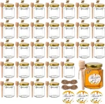 Bigivaca Ounce Hexagonal Mini Glass Honey Jar With Wooden OZ-30 Pack. Fixed Price $39.65.