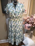 Nwt 3X Studio Women's Plus Size Blue Floral V-neck Tiered Maxi Dress. Fixed Price $55.00.
