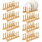 Yinkin 8 Pcs Bamboo Wooden Plate Rack Dish Drying Pot Lid Holder St.... Fixed Price $40.52.