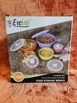 Evelots. Food Storage Bowls. Set 5! Microwave Freezer. New In Box. Fixed Price $12.99.