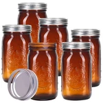 Eleganttime Glass Mason Jars 32 Oz Wide Mouth 6 Pack,amber Quart Cannin.... Fixed Price $36.04.