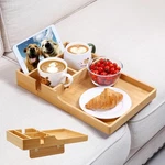 Nnewvante Couch Tray, 2-IN-1 Insert & Flat Sofa Organizer Bamboo With Cup. Fixed Price $42.14.
