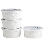 28 Oz Ceramic Bowls Set With Lids Oven Safe, Airtight Food Storage Containers.... Fixed Price $41.37.