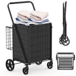 Extra Large Utility Cart Heavy Duty Rolling Shopping Easy Storage Sturdy. Fixed Price $109.99.
