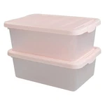 14 Quart Plastic Storage Boxes With Pink Lids, 2 Packs. Fixed Price $42.27.