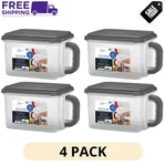 4 Pack Mainstays Food Storage Canister Medium Handle Gray Lid Pantry Organizer. Fixed Price $33.99.