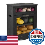 Ikee Design Free Assemble Wooden Countertop Potato And Onion Storage Bin Box,. Fixed Price $54.24.