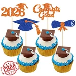 Gyufise 24 Blue Orange Glitter 2026 Graduation Cupcake Toppers. Fixed Price $20.00.
