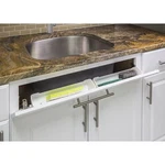 Set Of - White 11" X 2" Kitchen Cabinet Sink Front Tip Tilt Out Tray & Hinges. Fixed Price $44.99.