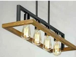 Studio 35 4 Light Cross Square Iron Wood Chandelier (black Powder Finish). Fixed Price $99.00.