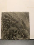 Fantasy Themed Custom Engraved Slate Coaster/art Plates,black Holder Lot Of 5. Fixed Price $22.00.