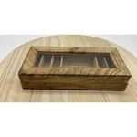 Wooden Tea Bag Organizer Box With Glass Lid Rustic Multi-compartment Storage. Fixed Price $21.99.