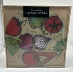 Counter Art 13" Lazy Susan Turntable Tempered Glass Home Grown New Vegetables. Fixed Price $24.99.