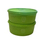 Tupperware Servalier Canisters Lime Green 2PK Plastic Cookie Stacking 1205-5. Fixed Price $34.95.