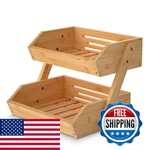 Merysen 2 Tier Fruit Basket For Kitchen- Bamboo And Vegetable Storage. Fixed Price $44.81.
