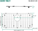 Serene Valley Sink Grid Rear Drain NLW2513R 25-1/4" X 12-1/2 Corner Radius New. Fixed Price $11.16.