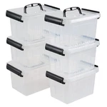 Anbers 3 Quart Small Clear Storage Box With Lid, Set Of 6. Fixed Price $31.33.