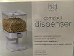 Zevro Compact Dry Food Dispenser, Single Control, White/chrome. Fixed Price $25.00.