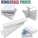 Bulk Cardboard Kraft Paper Jewelry Gift Box Cotton Filled White Swirl - Shipping. Fixed Price $58.49.
