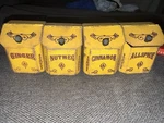 Yellow Metal Set Floral Pattern Ginger Nutmeg Cinnamon Allspice 4. Fixed Price $30.00.